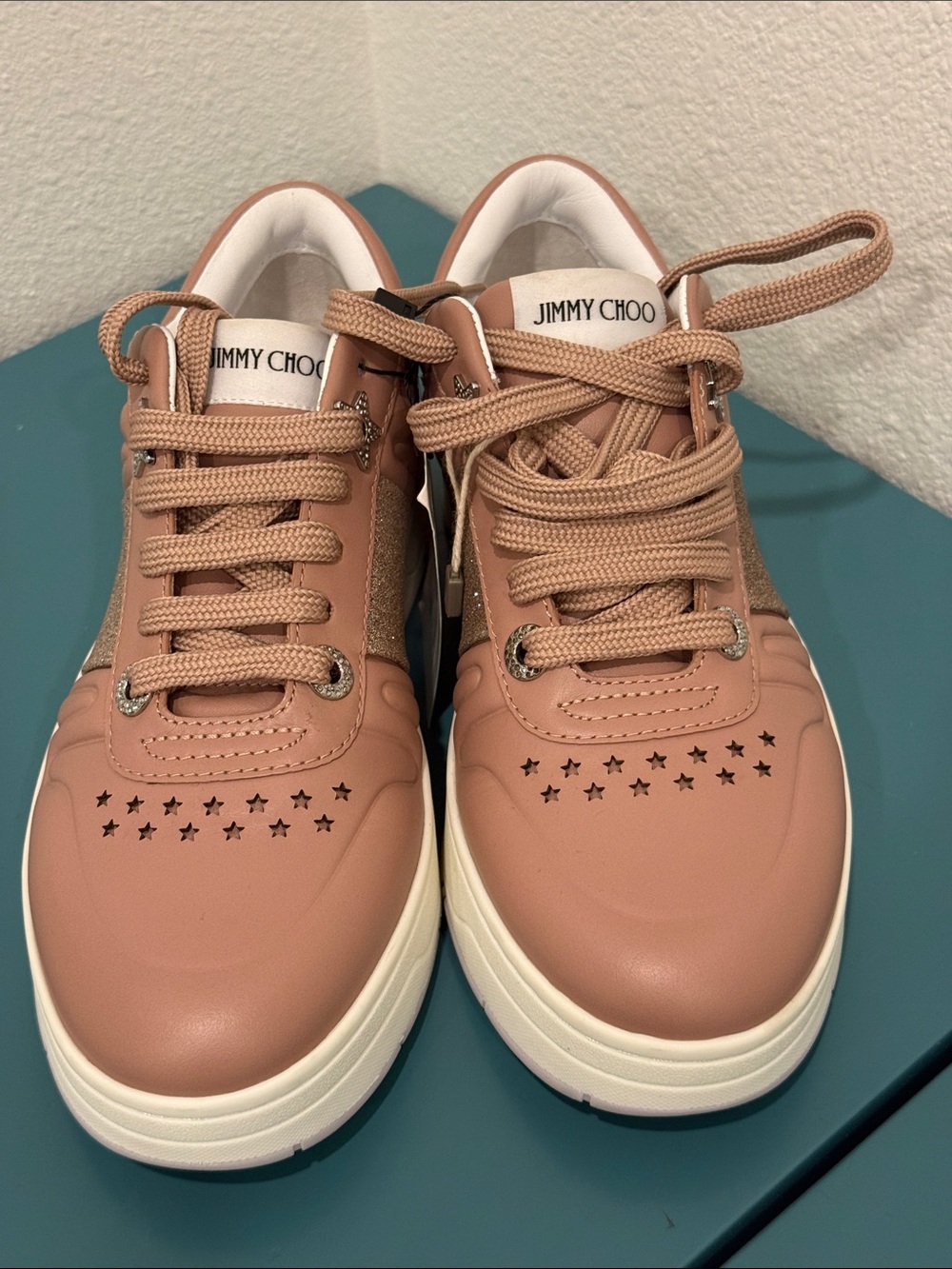 Jimmy Choo Women's Blush Leather Sneakers NWOT